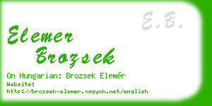 elemer brozsek business card